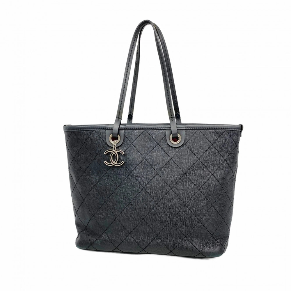 CHANEL Black Caviar Leather Tote Bag - Picture 1 of 10